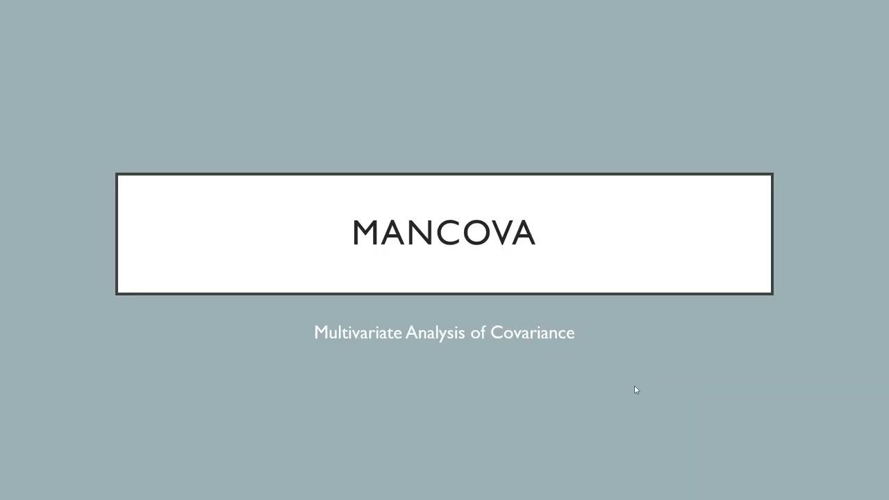 MANOVA and MANCOVA
