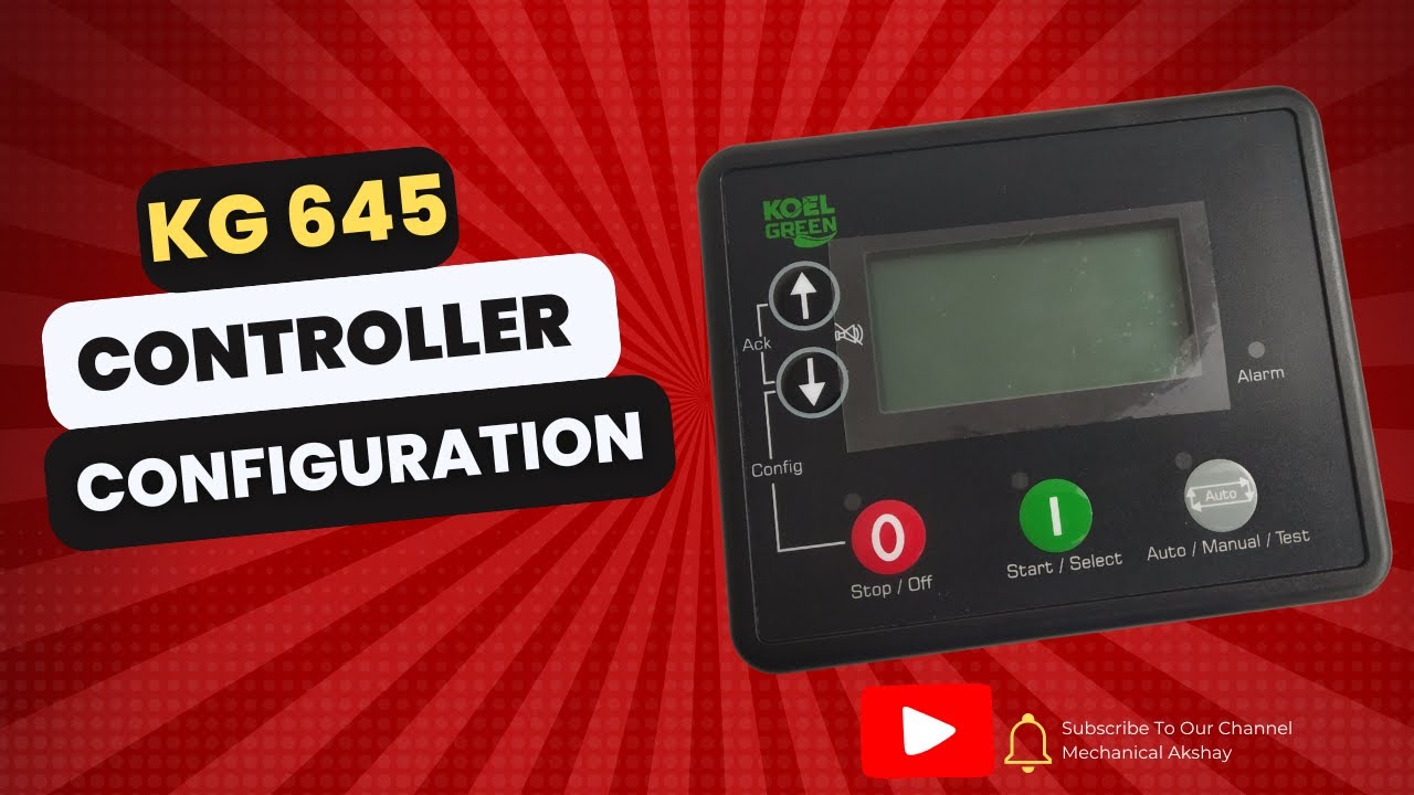 Kirloska KG645 Controller Operating and All Important Configuration Parameter Setting Information ||