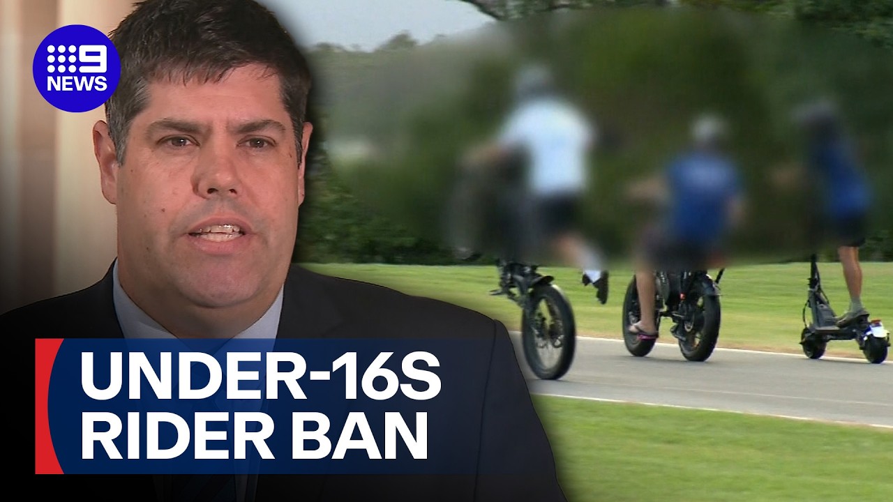 Kids under 16 banned from e-bikes in Queensland | 9 News Australia