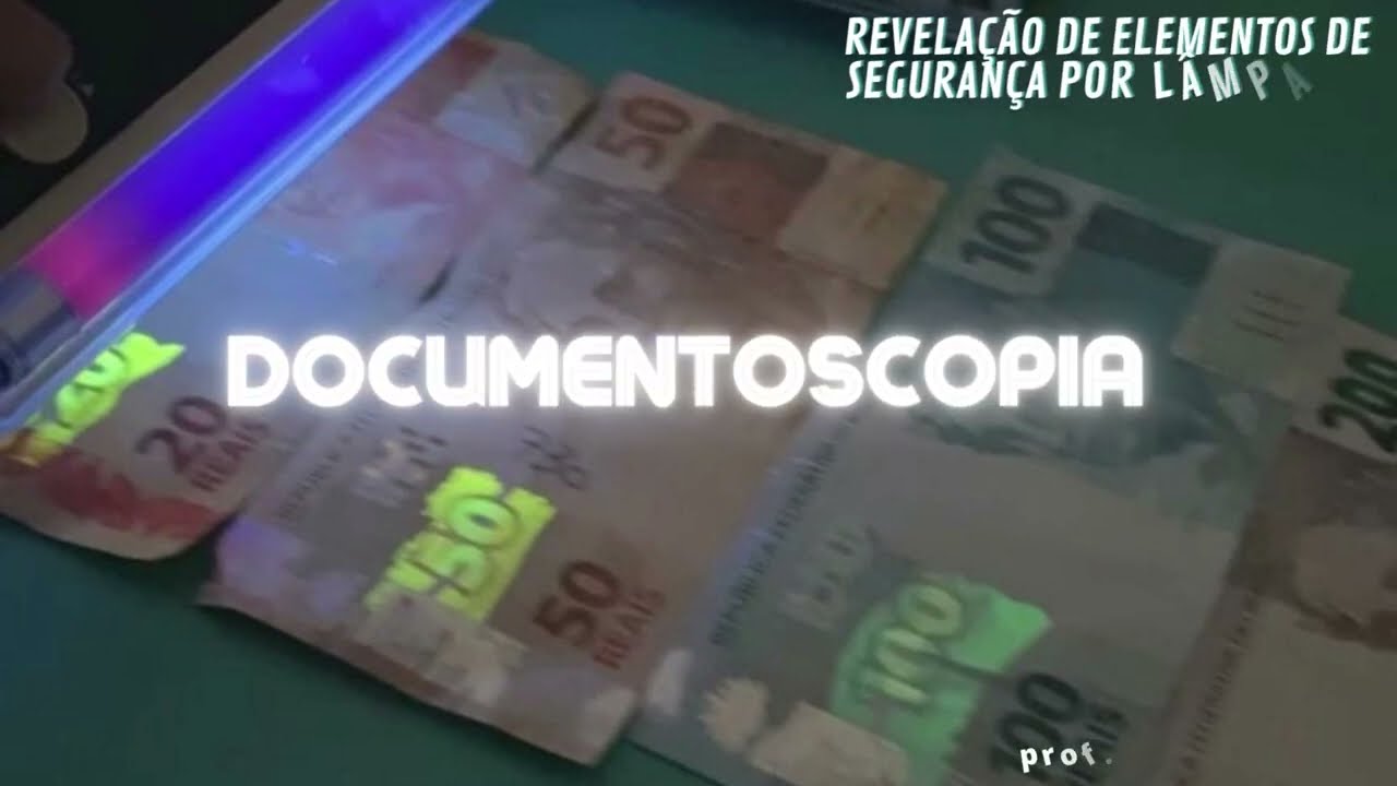 Documentoscopia - Aula experimental com lâmpada UV