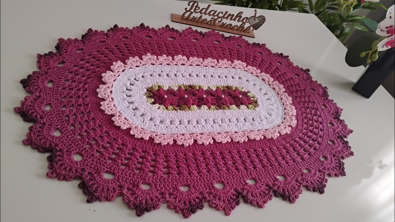 TAPETE CROCHÊ\ LINDAS CORES\JG DE BANHEIRO\AULA #rápido #cordãodeflores #460grs0219