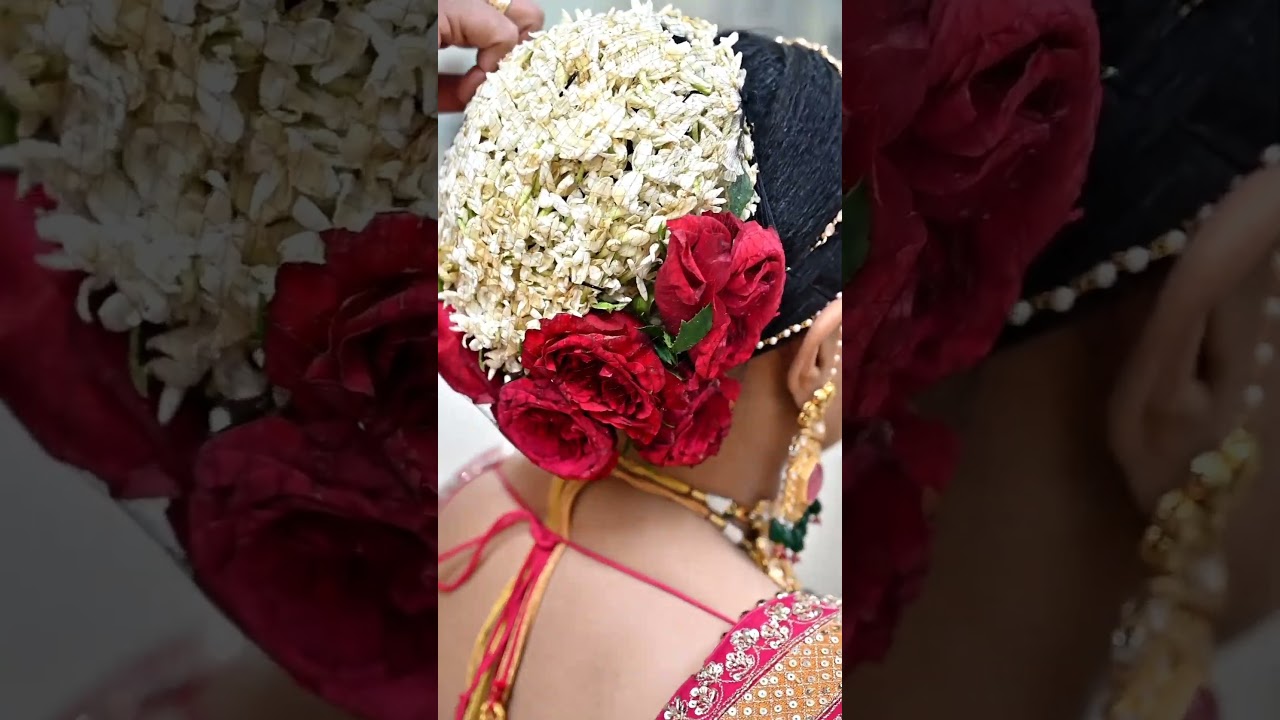 how to make best bridal jura with red roses 🌹🌹🌼🌼🔥🔥dhulan ke balo me gazra kese lagae #shorts #bridal