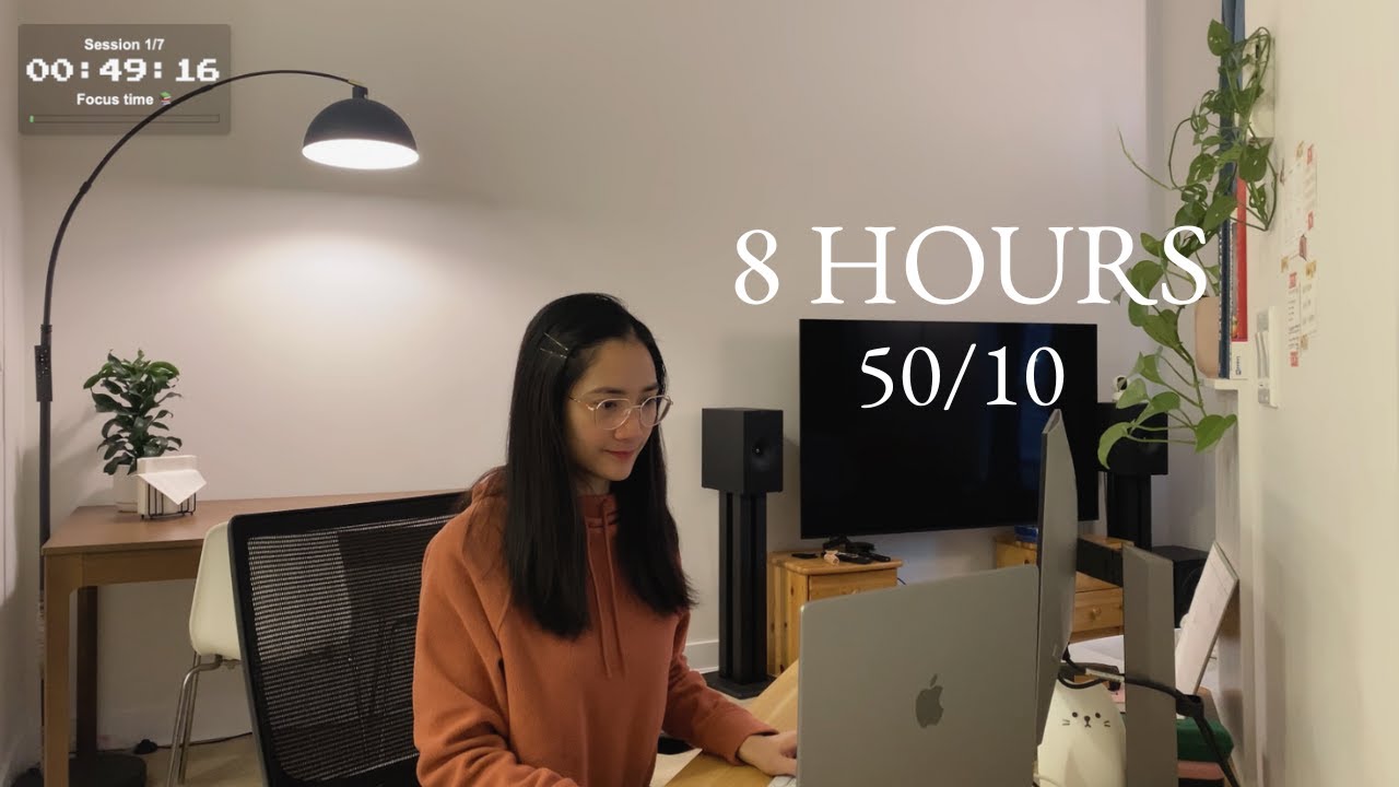 8hr Study With Me Live | pomodoro timer 50/10 🍅