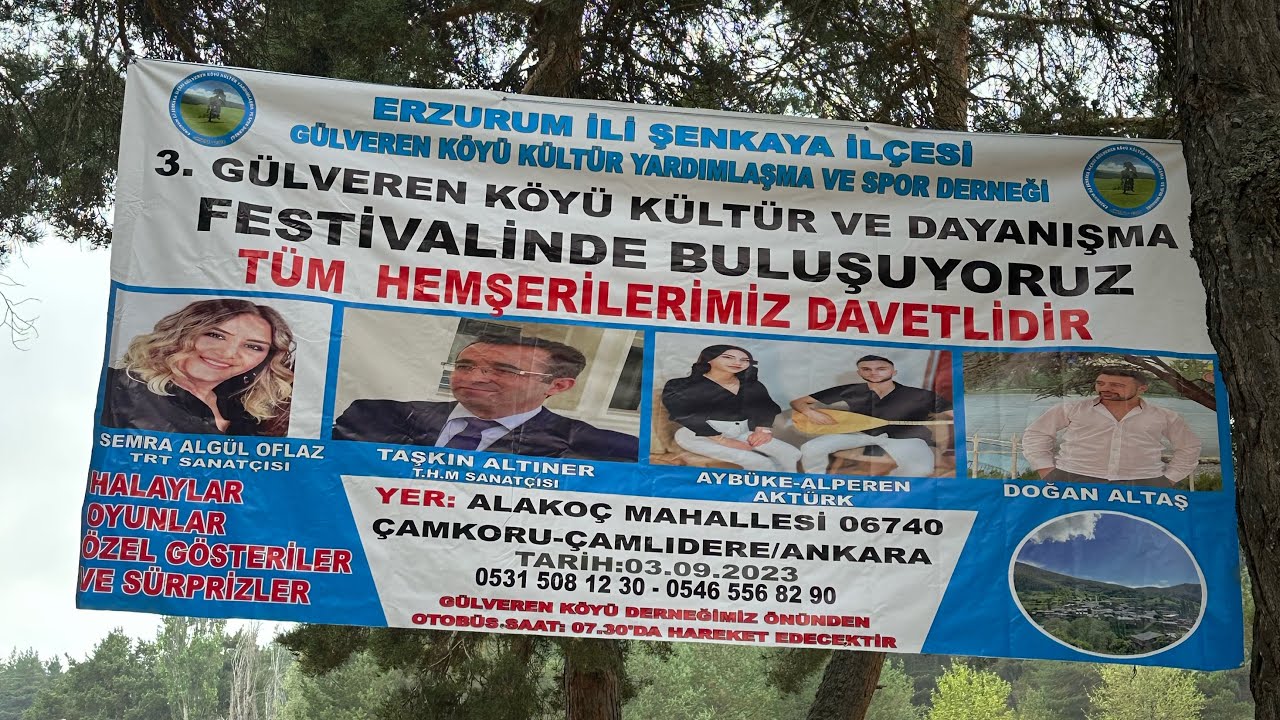 Ankara Kızılcahamam Çamkoru GÜLVEREN  (eznos) köyü 2023 festivali Erzurum şenkaya