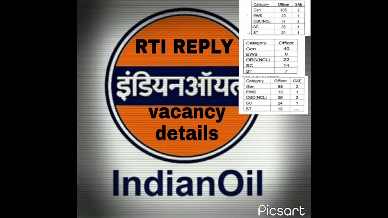 IOCL RECRUITMENT ||  GATE 2021|| RTI REPLY|| VACANCY DETAILS