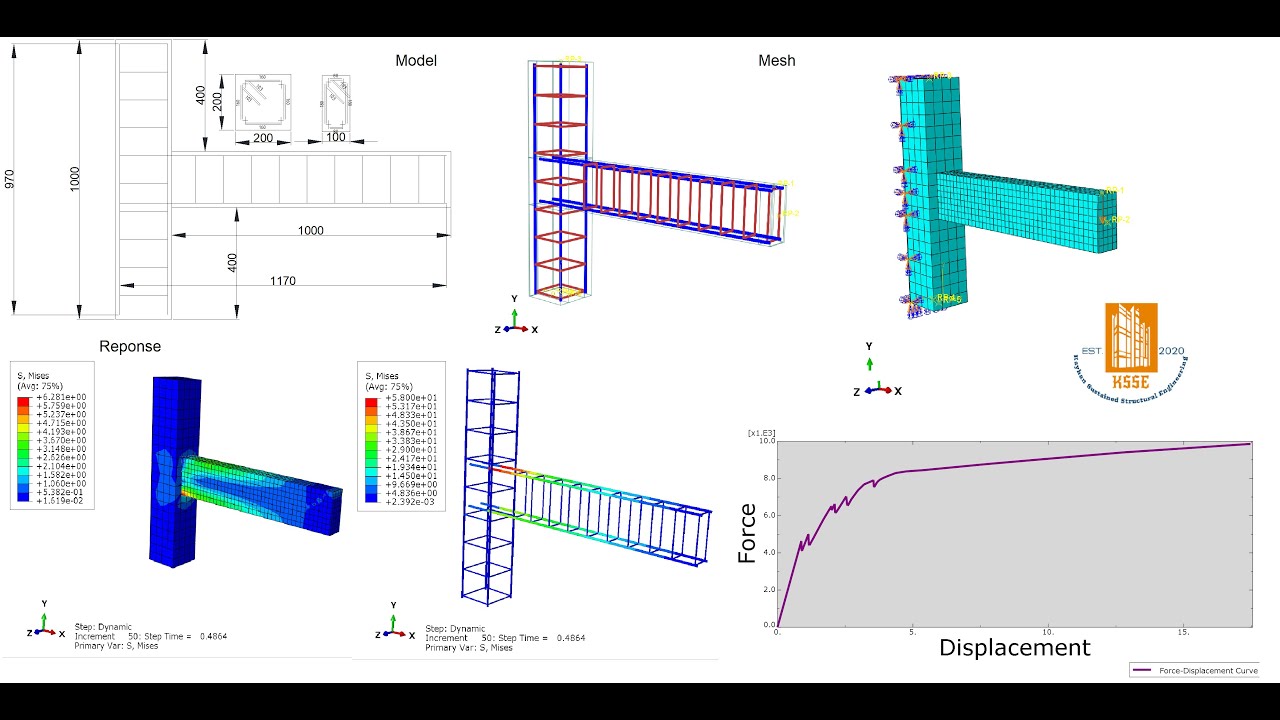 ABAQUS Tutorial, Reinforced Concrete Beam-Column Joint Modeling, Analysis and behavior