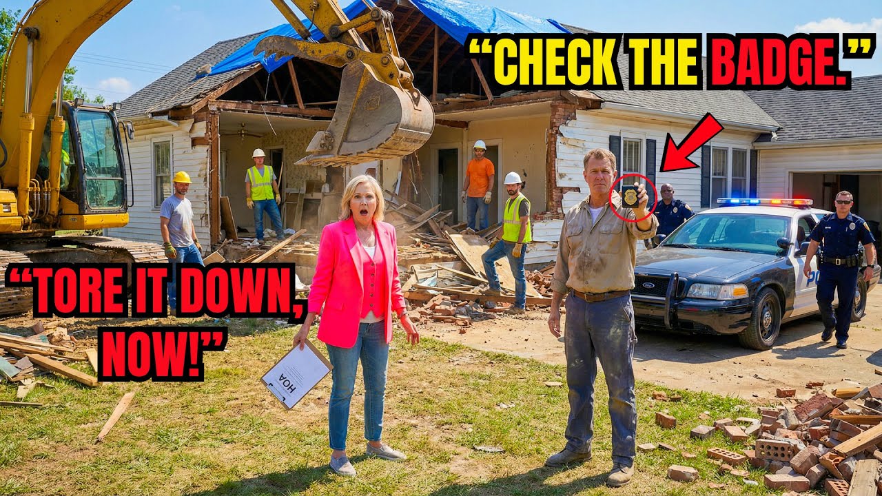 HOA Tore Down My House Claiming HOA Dues — Then Froze the Moment They Saw My Badge