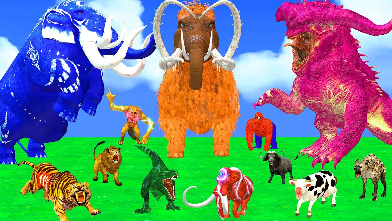 Prehistoric Mammoths vs Hybrid Dinosaurs vs Giant Modern Beasts Animal Revolt Battle Simulator Epic