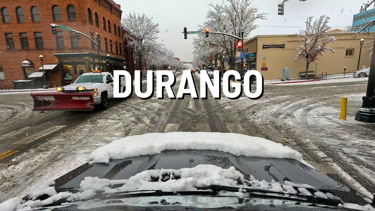 DURANGO 🚗 Fort Lewis to Main Ave in snow storm 🇺🇸 Drive 4K