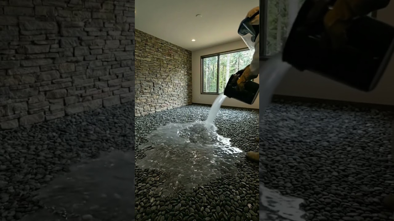 Stunning Pebble Epoxy Floor Installation |Satisfying Room Transformation Time-Lapse #epoxyflooring