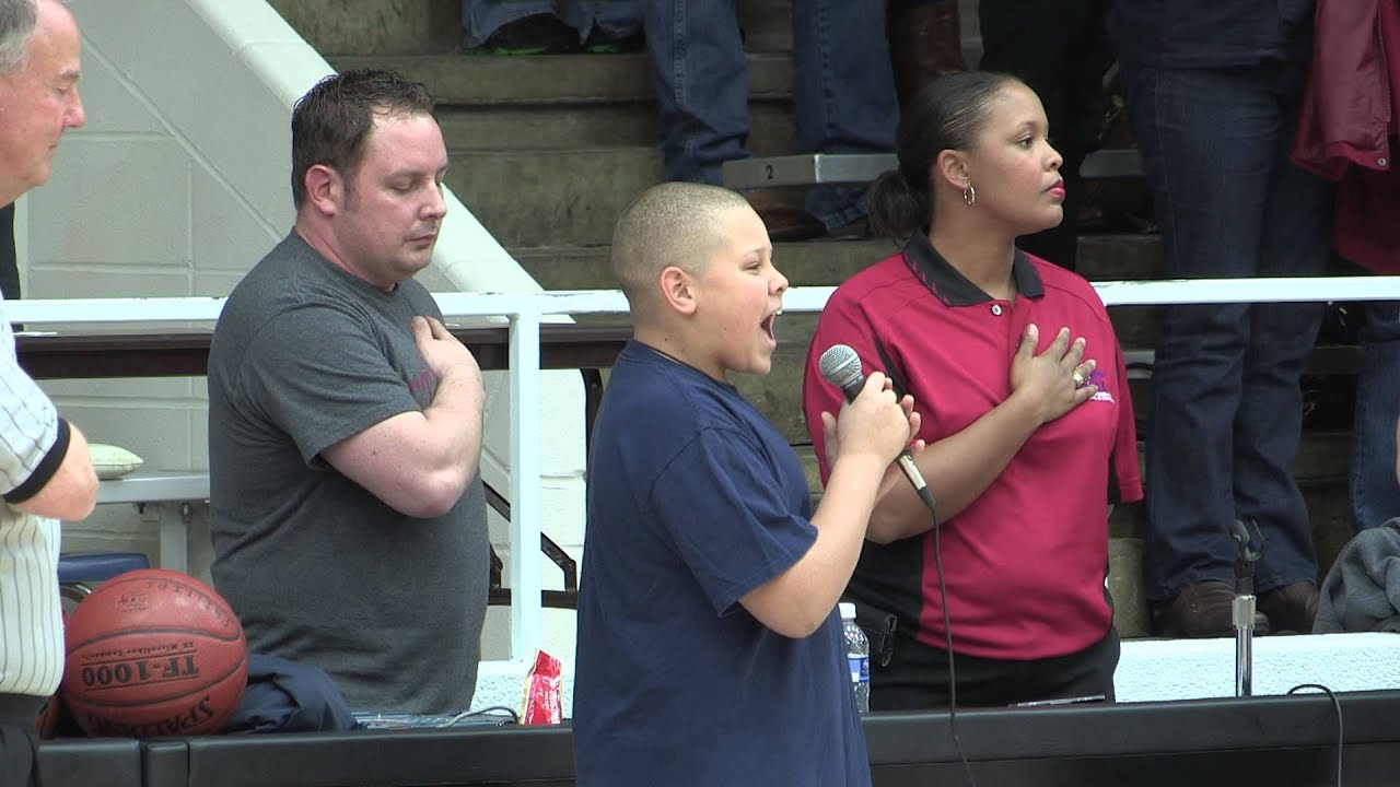 Park View Intermediate Student sings National Anthem