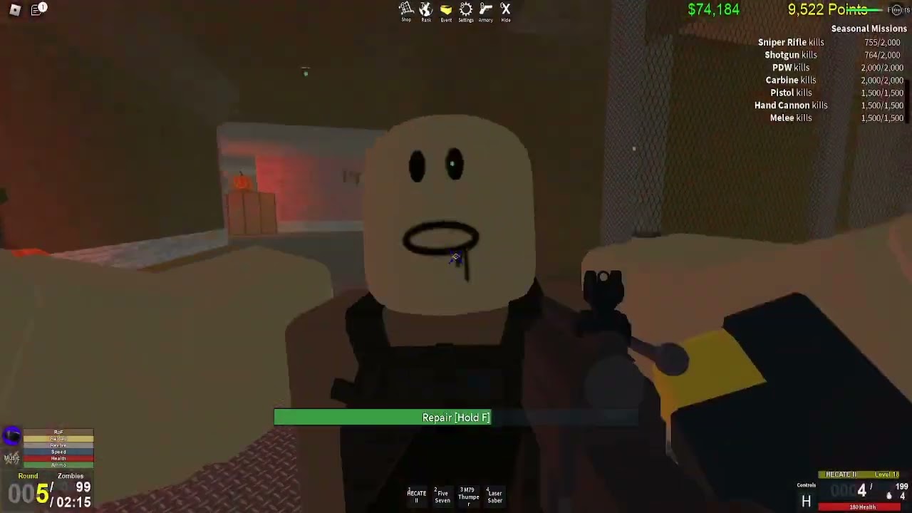 Roblox: Zombie Uprising: Gameplay, Normal Difficulty, Rounds 1 - 100, No Commentary