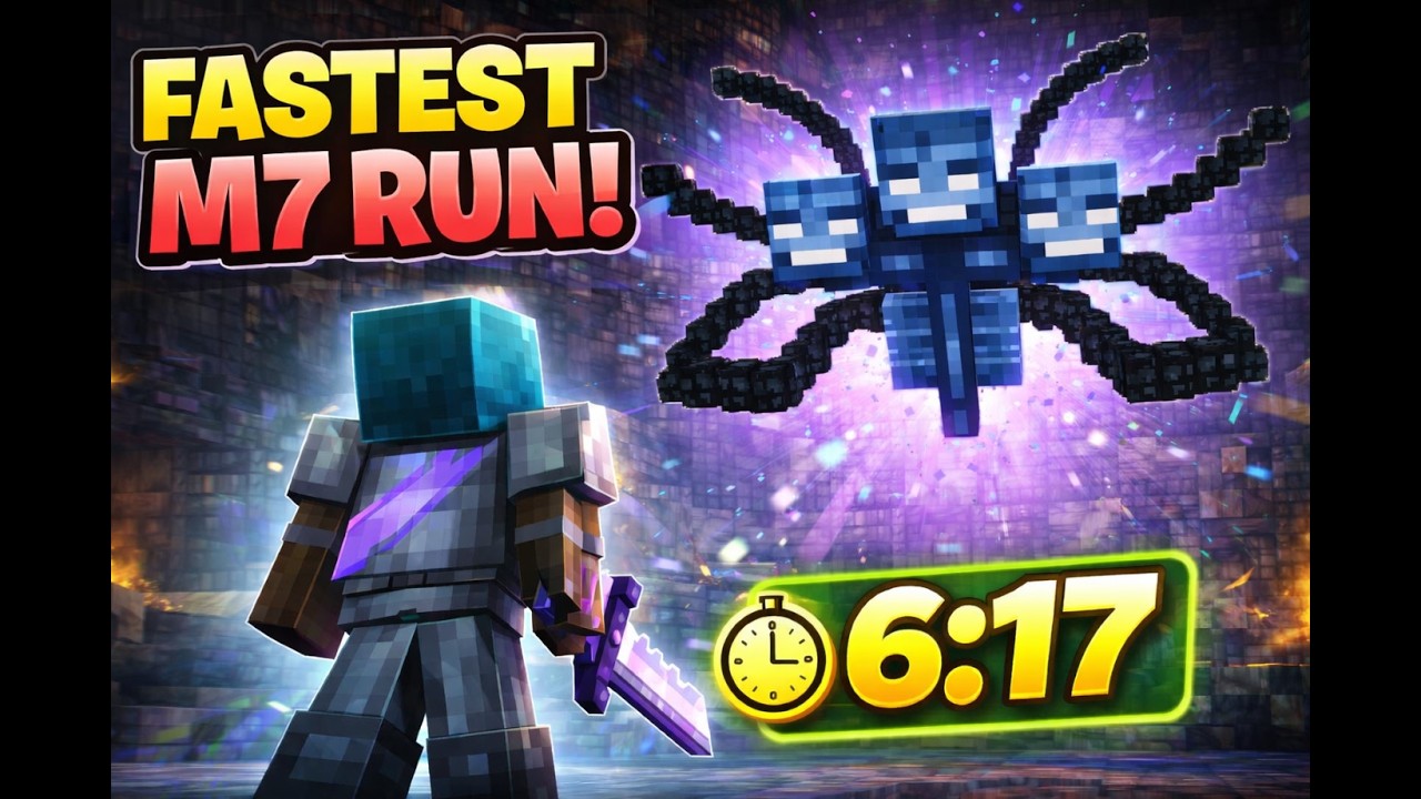 FASTEST M7 RUN! 🔥 6:17 Wither King Kill | 5 Man Squad | FakePixel Skyblock
