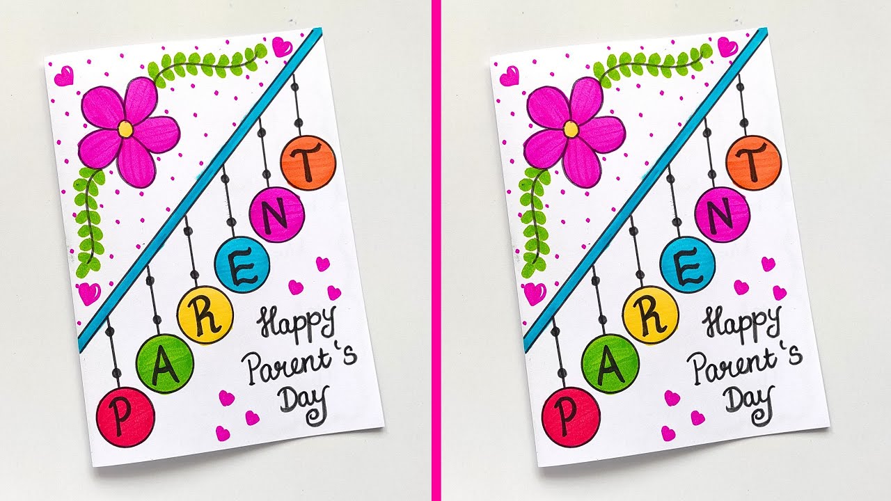 Easy & Simple Parent's Day Card Ideas | ❤️ Parent's Day Greeting Card | White Page Parent's Day Card