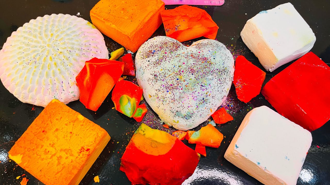 🍊Deep Dyed Fresh & White Fresh Homemade Chalk Crush + Sifting | ASMR