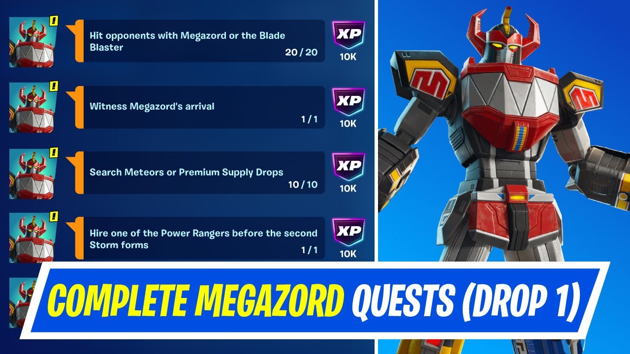 Fortnite Complete Megazord Quests - How to EASILY Complete Power Rangers Quests in Fortnite