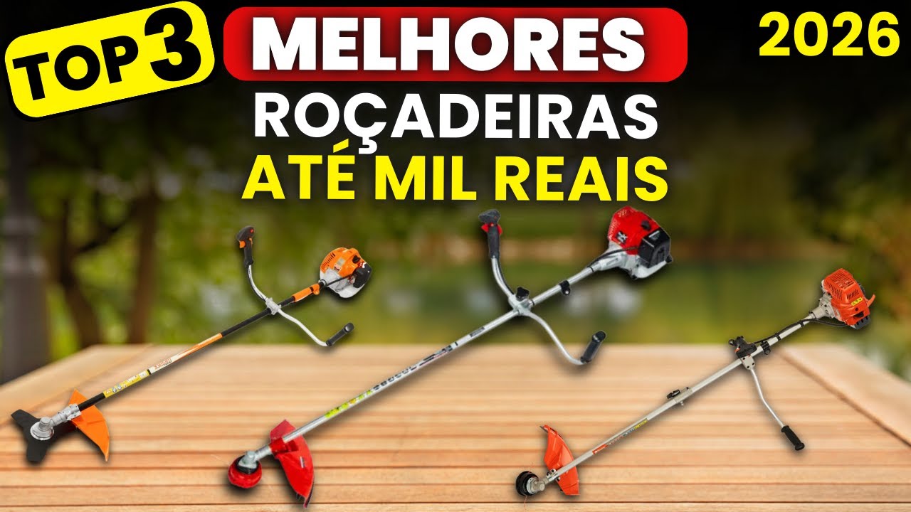 QUAL A MELHOR ROÇADEIRA Até MIL REAIS de 2026? Top 3 Roçadeiras à Gasolina Boas e Baratas p/ Comprar