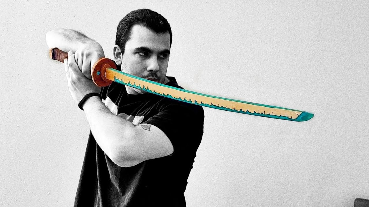 wood and epoxy katana! Poplar and teak wood sword