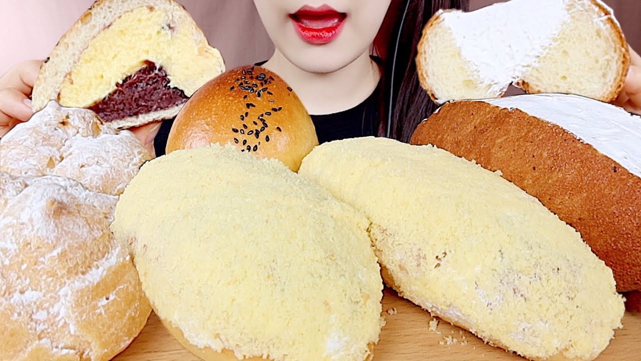 ASMR CREAMY DESSERTS☁️ CREAM READS, CREAM PUFFS MUKBANG 뚜레쥬르 고구마 크림빵, 슈크림빵 먹방 eating sounds