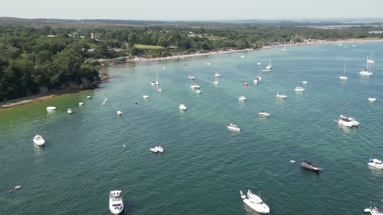 Old Harry Rocks,Studland Beach, South Beach Dorset and a lot of boats By Air