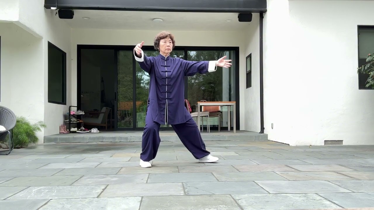 杨式太极拳第三段  师父指出腰转折叠还需要改进