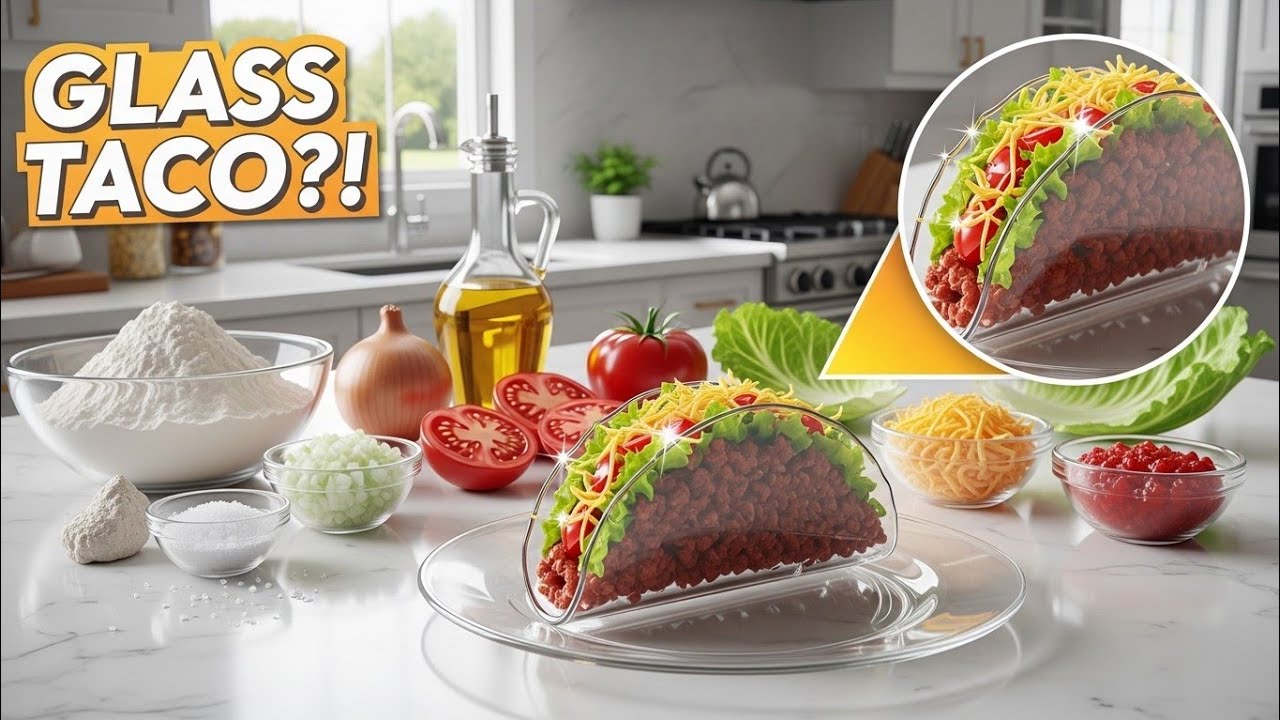 Making yummy tacos using glass ingredients / Satisfying ASMR / Sleep ai ASMR