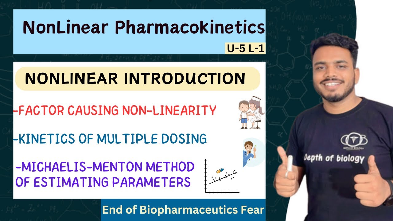 Non Linear Pharmacokinetics || Factor causing non linearity || Michaelis menton method with example