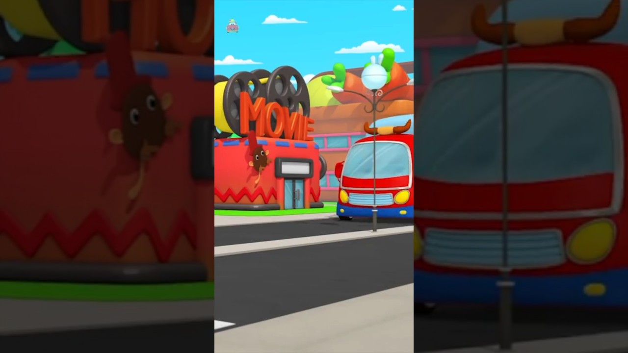 Wheels on the Bus, 3D Animated Song #nurseryrhymes #bussong #shorts