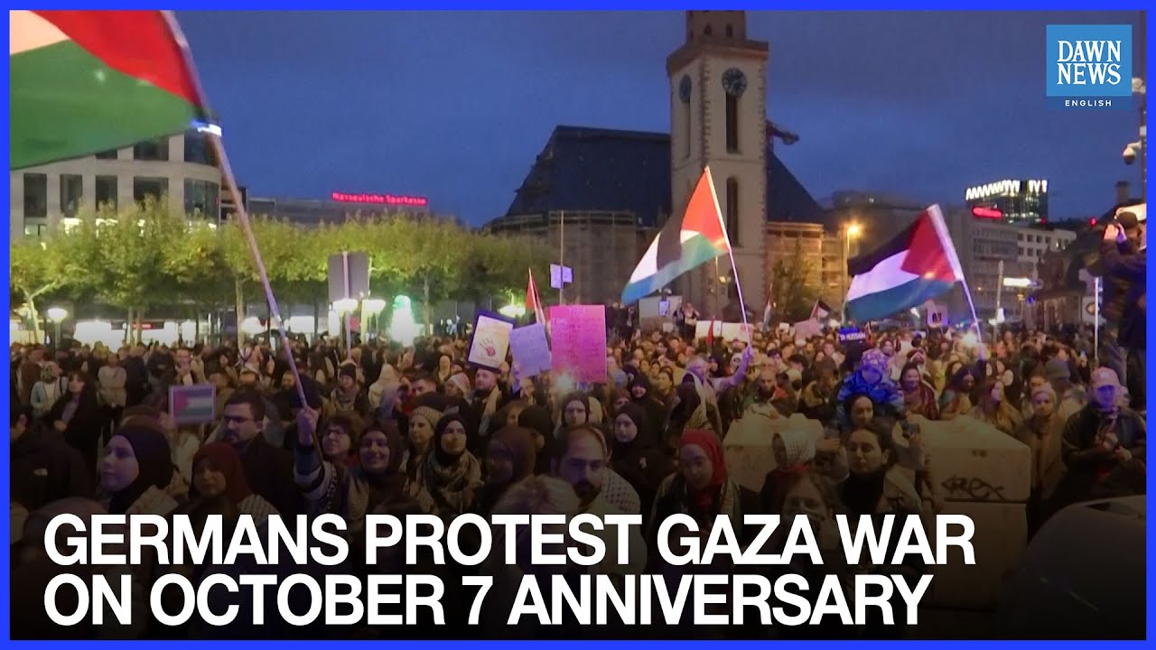 WATCH: Germans Protest Gaza War on October 7 Anniversary as Police Disperse Demonstrators in Berlin