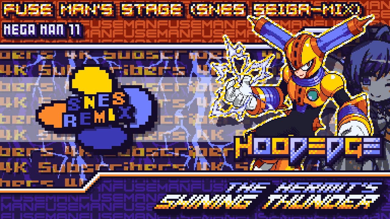 ★ 𝟒𝐊 𝐒𝐔𝐁𝐒 ★ Mega Man 11 - The Hermit's Shining Thunder ~ Fuse Man's Stage ⚡ (SNES Seiga-mix)