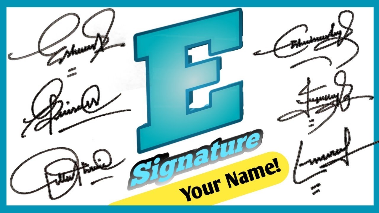 E Name signature । Signature style of my name। 