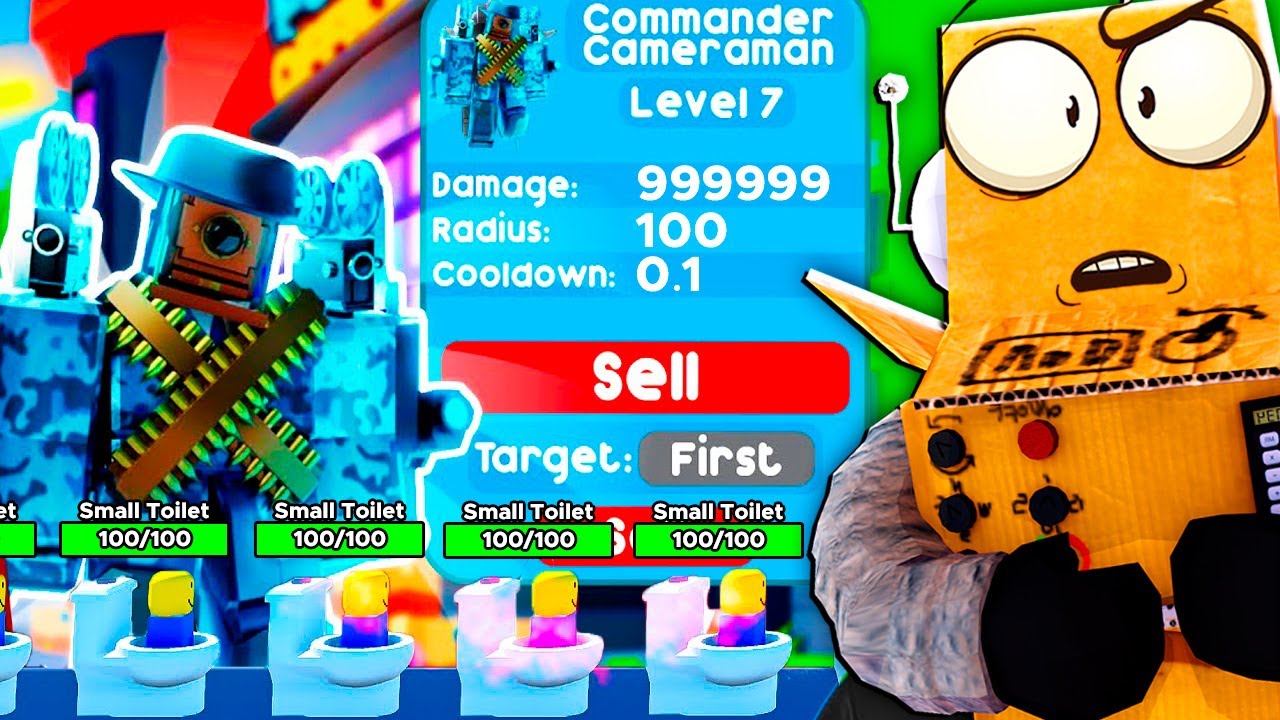 КОМАНДИР КАМЕРАМЕНОВ СЛОМАЛ ИГРУ! 104 СЕРИЯ ROBLOX Toilet Tower Defense