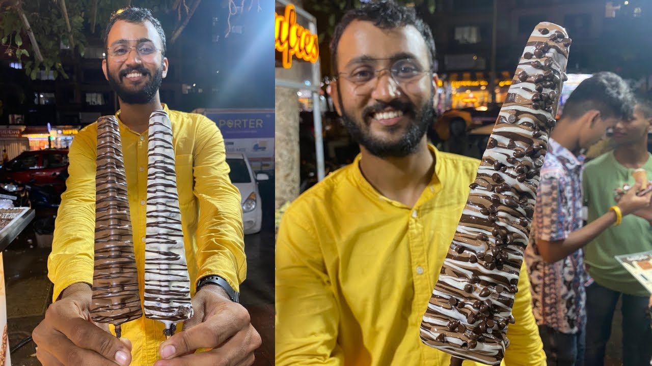 Chocolate Loaded Stick Waffle in Mumbai | Street Food of Mumbai