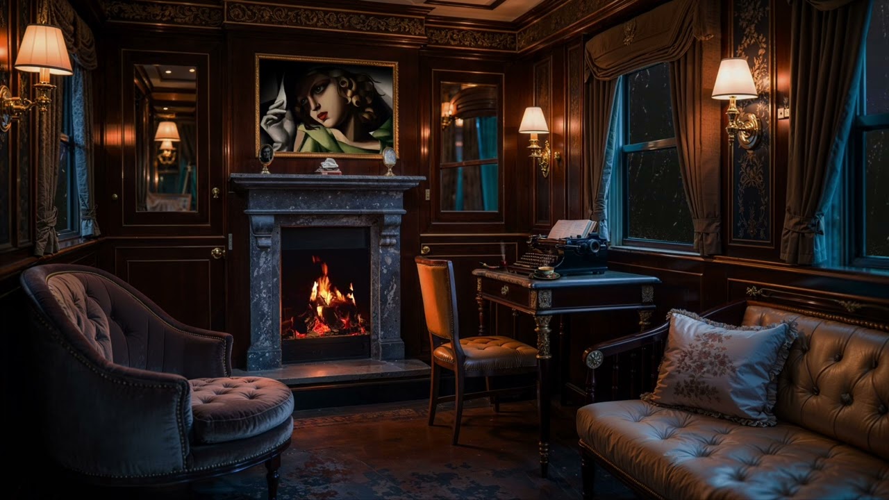 Cozy Night on Orient Express Ambience | Agatha Christie Detective Ambience for Study, Relax & Sleep