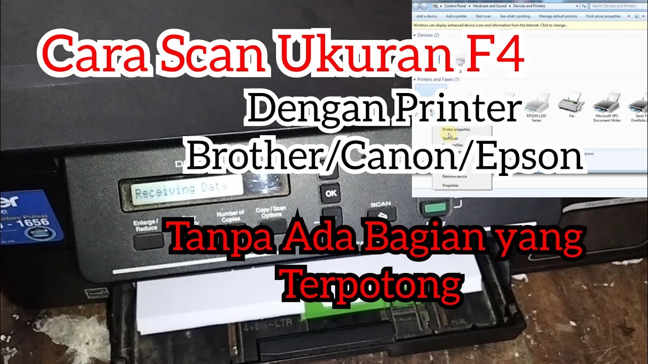 Cara Scan Kertas Ukuran F4 pada Printer Brother/Canon/Fixma/Epson Tanpa Ada Bagian yang terpotong