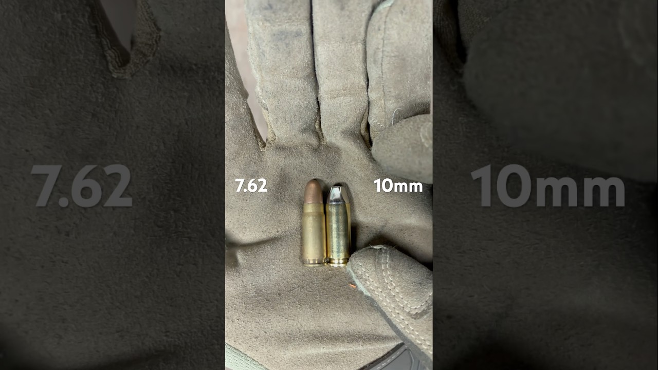 7.62x25 vs 10mm Size Comparison