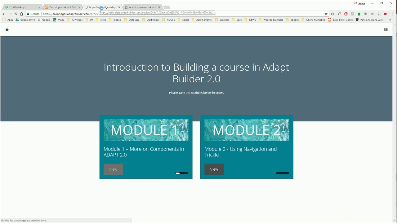 ADAPT BUILDER 2.0 - a Crash Course on how to set up a new ADAPT Course using the Vanilla Theme