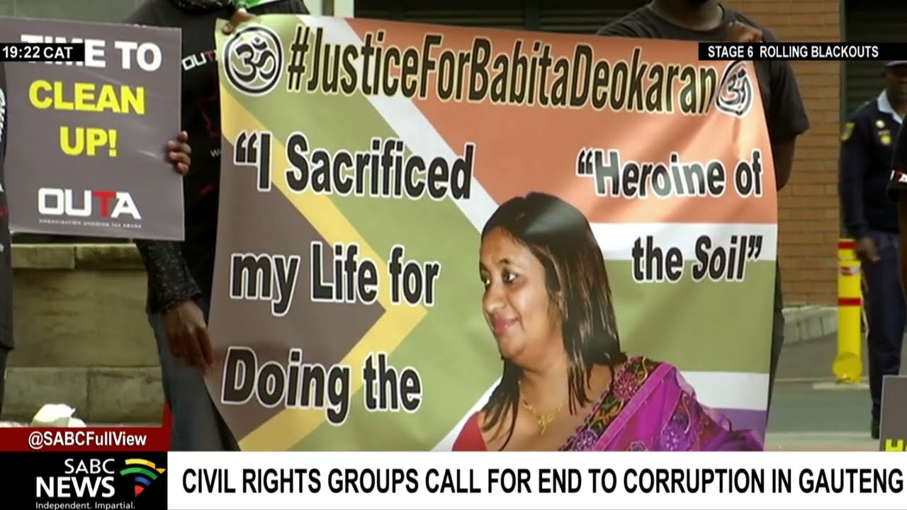 Civil rights groups protest against corruption in Gauteng