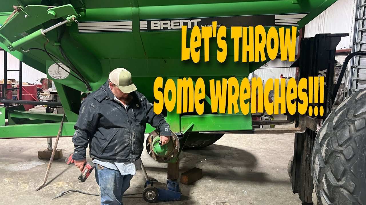 This was harder than it was supposed to be. Central City Scales on a Brent 672 Grain Cart