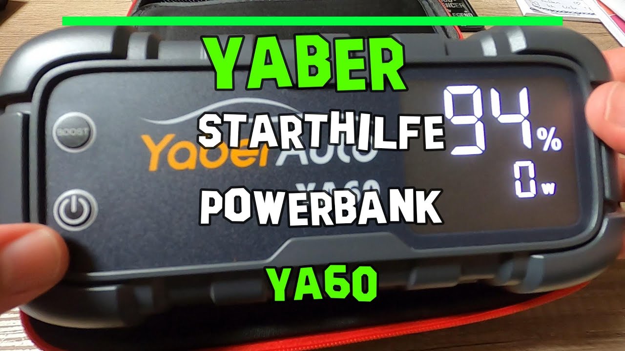 Yaber YA60 Auto Starthilfe bei tiefentladene Batterie Powerbank überbrücken Auto starten kein Saft