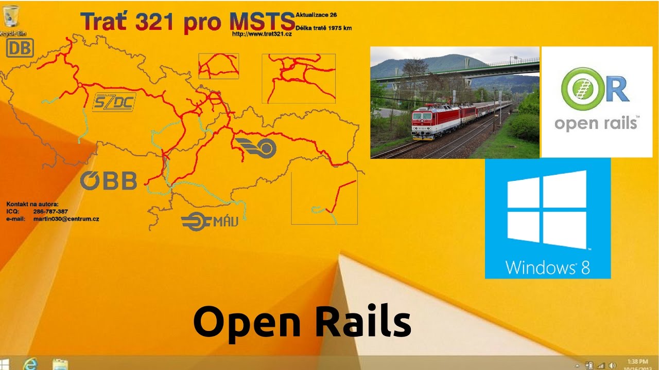 Nainštalovanie a nastavenie Open Rails na trať 321.