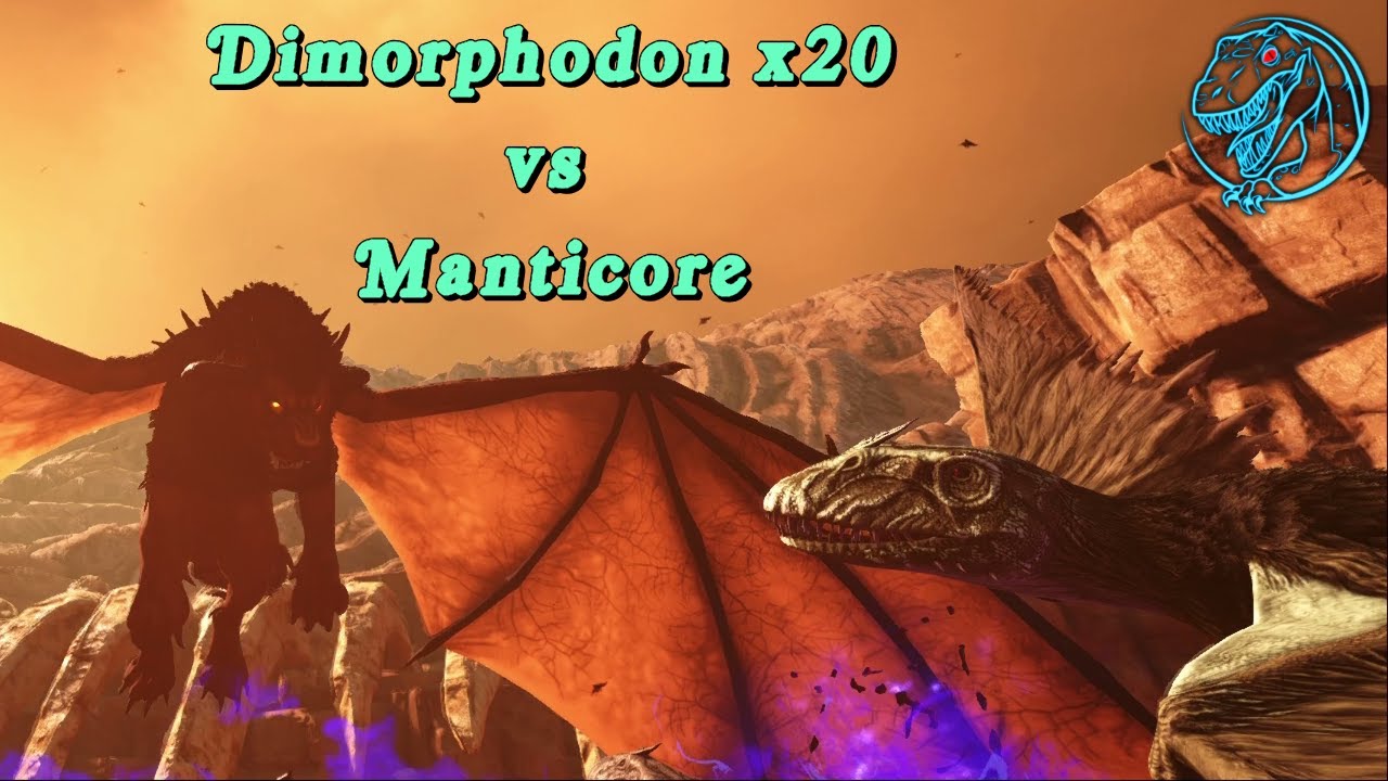 Dimorphodon x20 vs. Manticore (Gamma) | ARK: Boss Battle 🦎