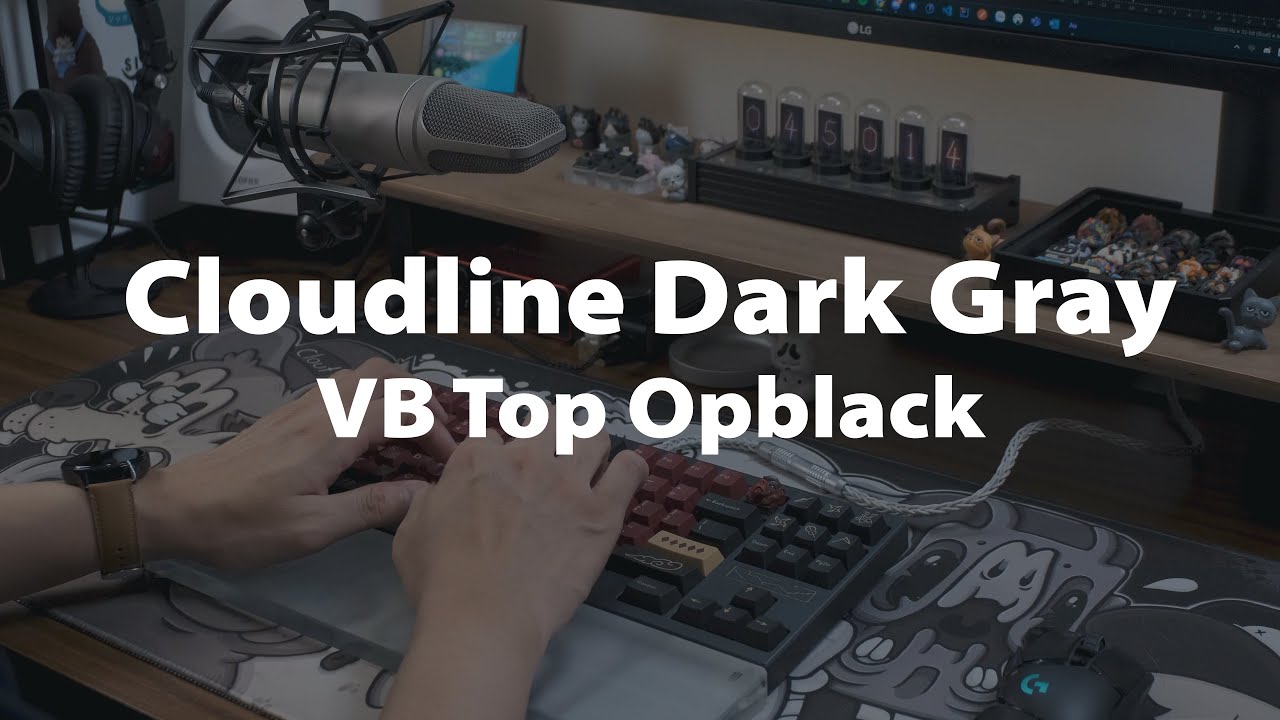 Cloudline Dark Gray w/ Cherry Vintage Black | GMK Red Samurai | Typing ASMR