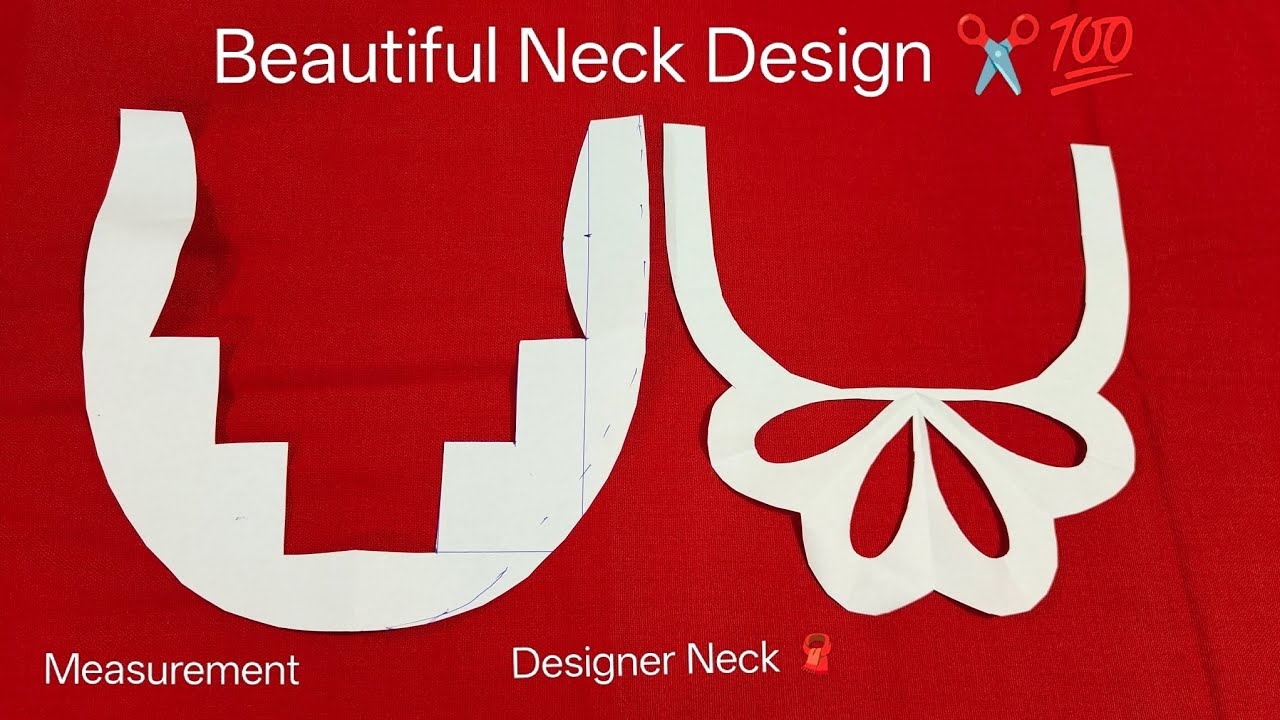 Beautiful Neck 🧣 cutting on bukram//गले का डिजाइन कट करे बहुत ही आसान तरीके से//✂️🧣💯