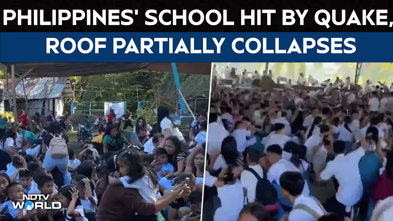 Philippines Earthquake | School Students Duck To Escape 7.8 Magnitude Quake As Roof Collapses