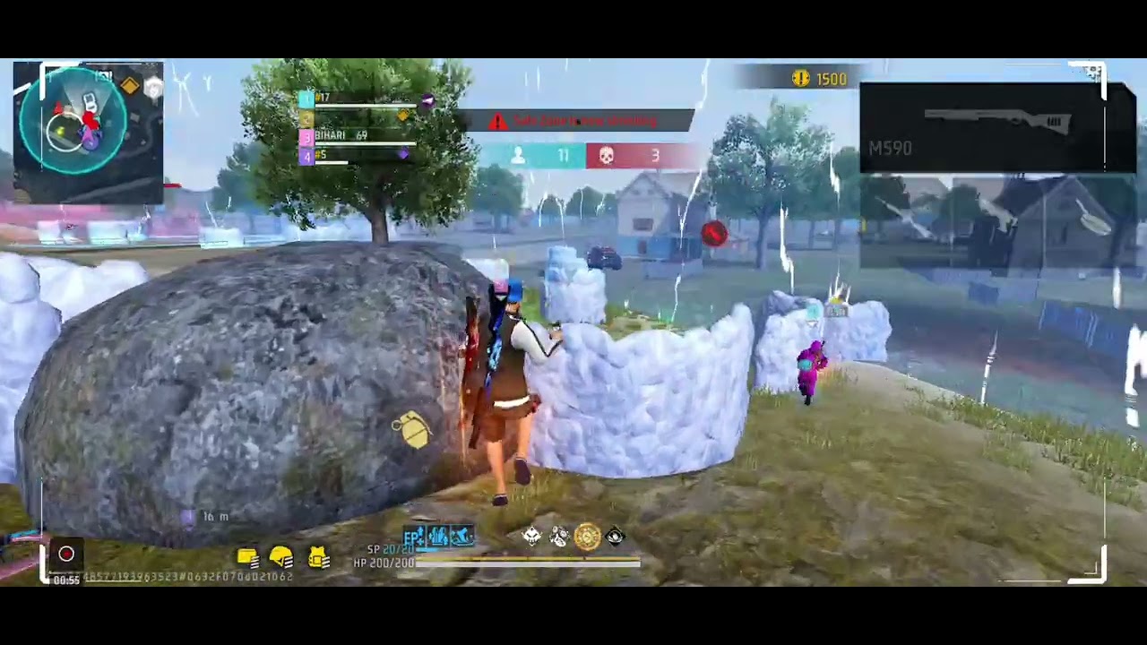 Clutch Gameplay 📈 [TOURNAMENT HIGHLIGHTS BY BIHARI 27 ff]#algorithm #freefire 