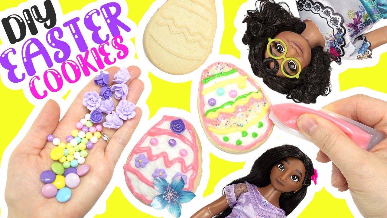 Disney Encanto Mirabel, Isabela, Luisa Dolls Decorating Easter Cookies! DIY Crafts for Kids