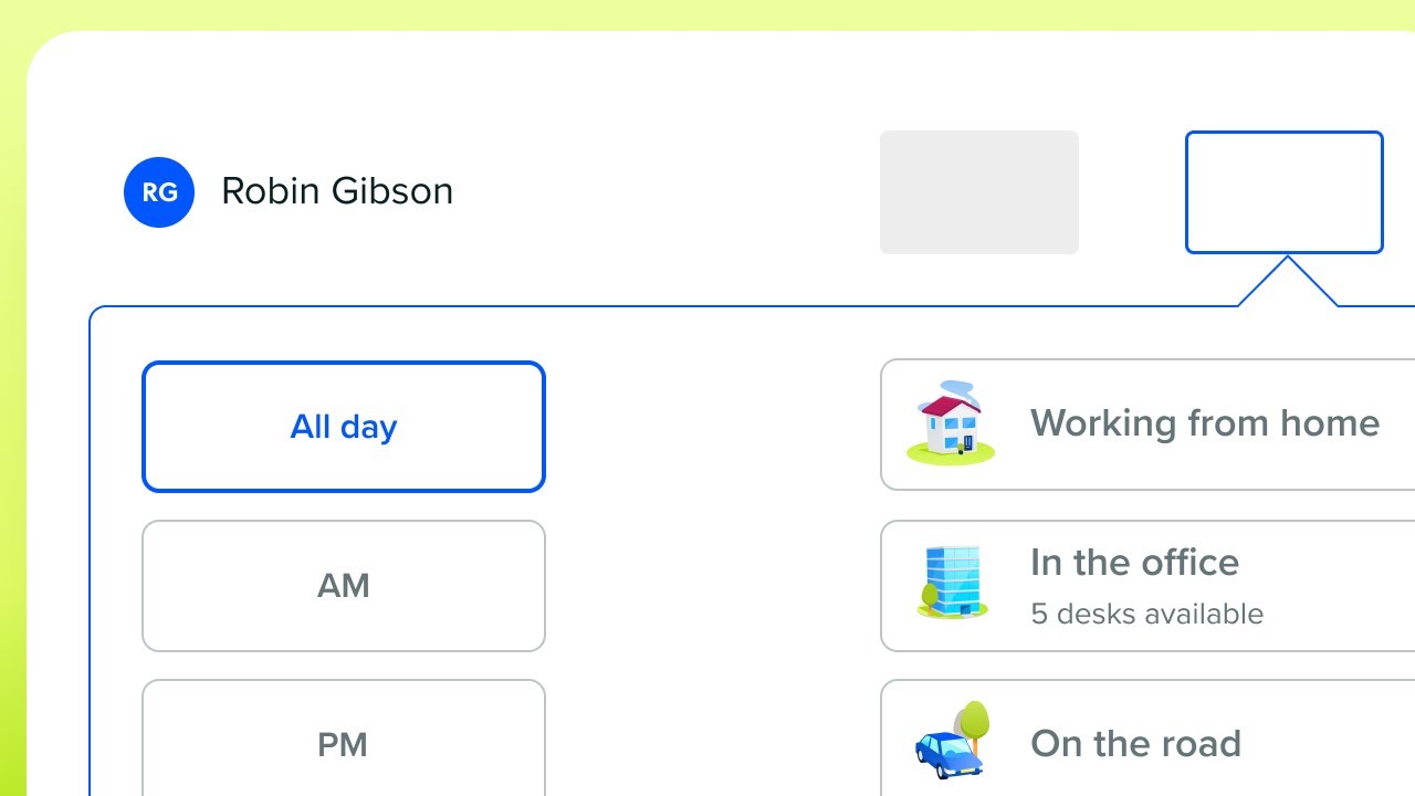 Setting whereabouts in Team view
