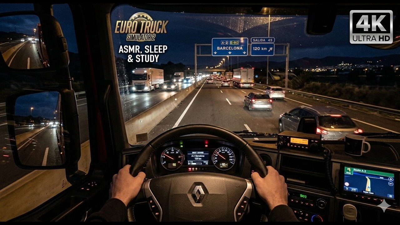 4K HDR 60fps ASMR ETS2 #009 Driving from Bologna to Barcelona