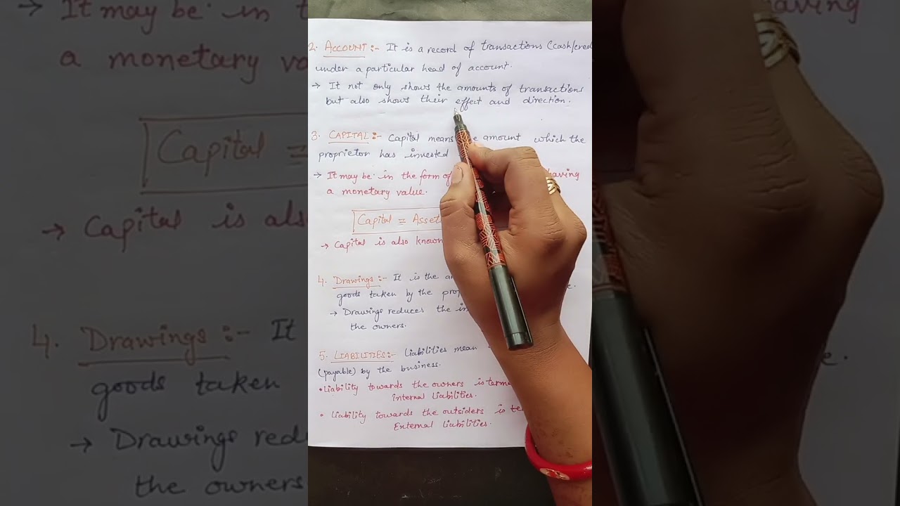 Basic accounting terms:class 11 accounts Part-2